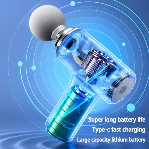 Image of ONESTA Massage Gun Deep Tissue Handheld Percussion Muscle Massager for Athletes 4 Massage Heads Cordless Portable Body Massager for Back Neck Shoulder Legs & Muscle Recovery Full Body Massage (Multicolours)