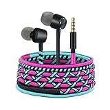 URIZONS カラフル 楽しい インイヤー 有線イヤホン ヘッドホン - マイク付き編組イヤホン 携帯電話用 MP3 ノートパソコン タブレット ファブリック 編組ヘッドセット 学生用(7#)