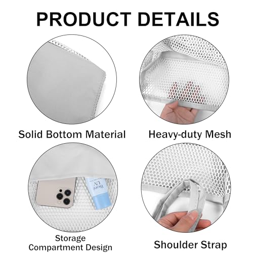 Image of VOROLO Mesh Tote Beach Bag,Women Fairycore Hobo Bag,Shoulder Bag,Soft Summer Casual Crochet Bags