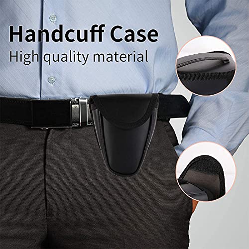 Yoghourds Double Lock Handcuffs, Adjustable Heavy Duty Steel Wrist Cuffs With 2 Keys & Handcuffs Holster In Police Edition Professional Grade #TOP4