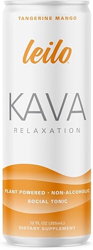 Leilo Calm in a Can Bebida espumosa de relajación con kava, completamente natural y sin gluten, sabor Tango Berry, 12onzas, paquete de 12 unidades