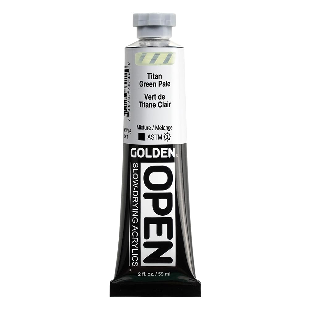 GOLDEN OPEN Slow-Drying Acrylics, Titan Green Pale, 2 fl. oz. Tube Titan Green Pale 2 Fl Oz (Pack of 1)
