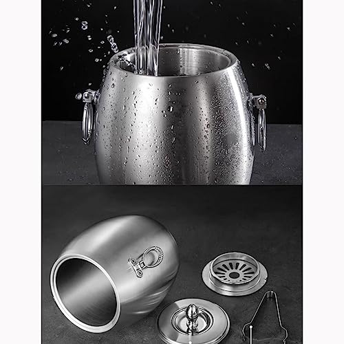 Seau à glace sans condensation double paroi inox pour table sèche