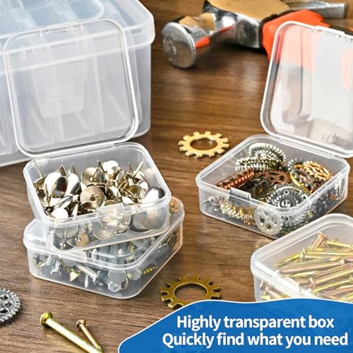 QYRDBGY 60 Stücke Aufbewahrungsboxen Klein (5,5 x 5,5 x 2cm), Perlen Aufbewahrungsbox aus Kunststoff Sortierboxen für Kleinteile Painting Zubehör Boxen für Knöpfe Bastelartikel Schmuck