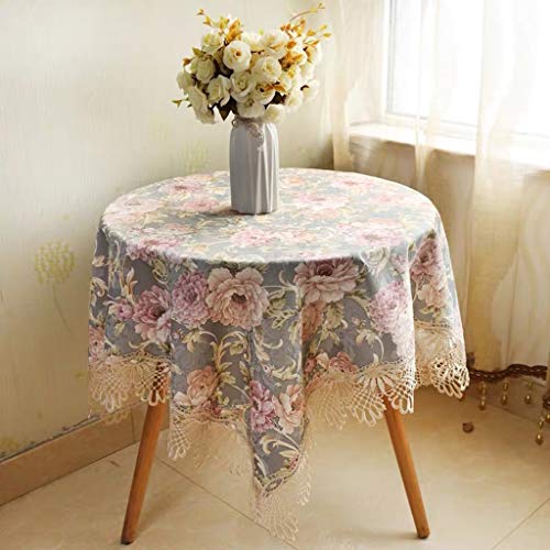 Nappe de table cuisine ronde dentelle linge décoratif M - 4
