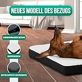 Avalo Orthopädisches Hundebett S - 45x65 cm - Waschbar/Memory Foam/Anti-Rutsch - Orthopädisches Hundekissen