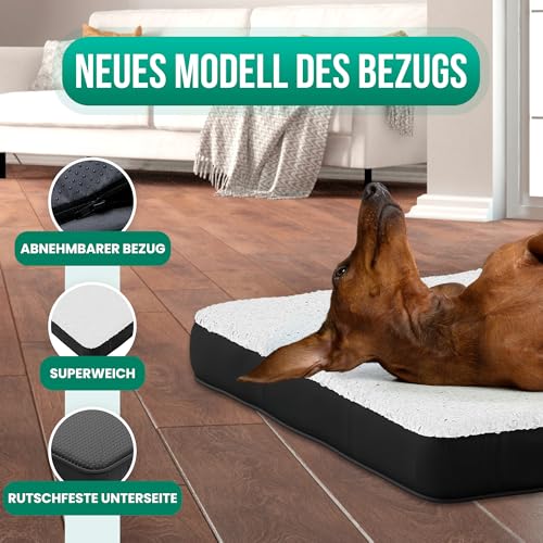 Avalo Orthopädisches Hundebett S - 45x65 cm - Waschbar/Memory Foam/Anti-Rutsch - Orthopädisches Hundekissen