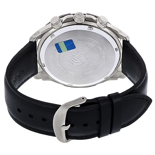 Casio Edifice EFR-539L-1AVUDF Black Analog Dial Black Leather Band Men's Watch Chronograph 100M Water Resistant EX193 - Image 4