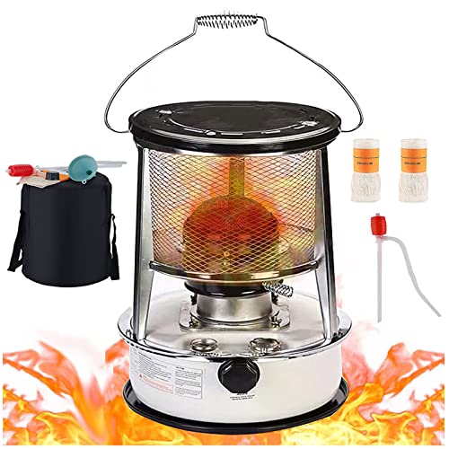 Poêle à pétrole de 6 L rouge et blanc avec brûleur extérieur et intérieur portable