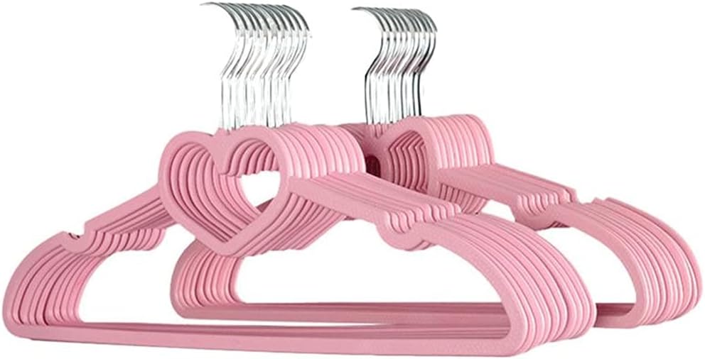 10/15/20PCS Clothes Hanger Hanger ABS Heart Pattern Coat Hanger for Adult Children Clothing Hanging Supplies ()(10PCS)