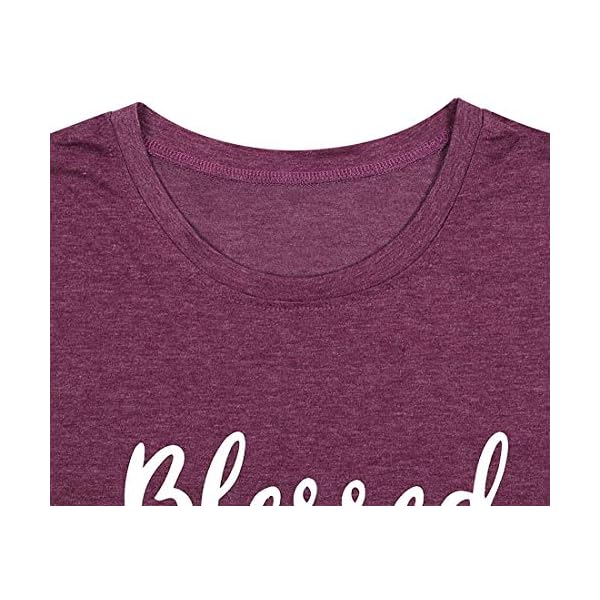 JINTING Blessed Grandma Shirts for Women Blessed Grammy Shirts Short Sleeve Casual Nana Gift T Shirts Top Tee Burgundy