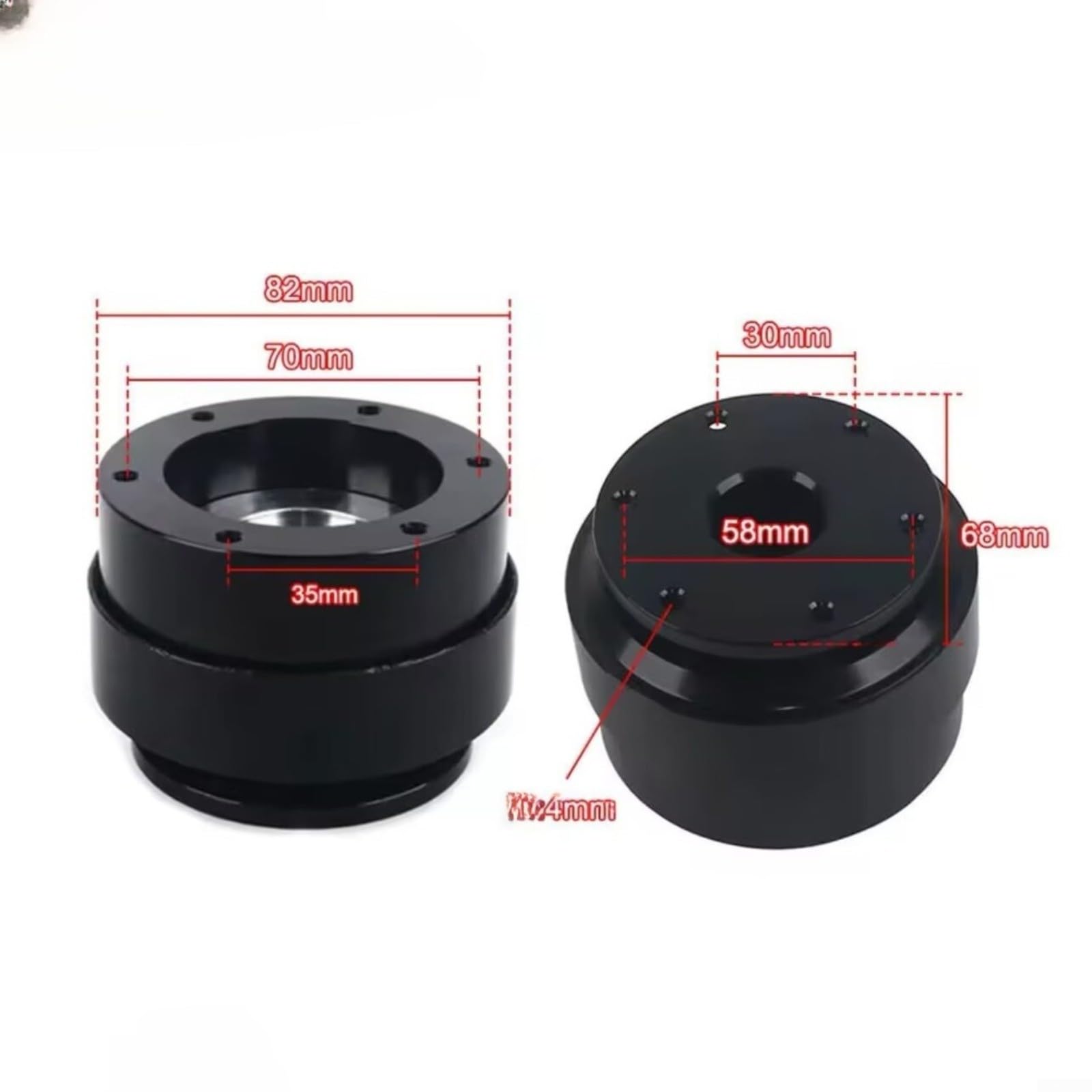 Adaptateur de volant à dégagement rapide, pour simulateur de course, pour base à entraînement direct MOZA R9/R16/R5, design en alliage d'aluminium, noir/rouge (rouge)