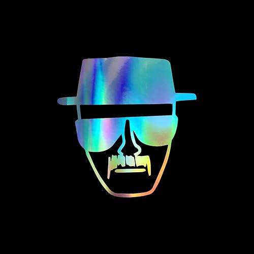 Breaking Chemistry Bad - Calcomanía de vinilo para computadora portátil de 5 x 5 pulgadas (holográfica)