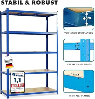 Estexo Opbergrek met insteeksysteem, 200 x 100 x 50 cm / 200 x 120 x 60
