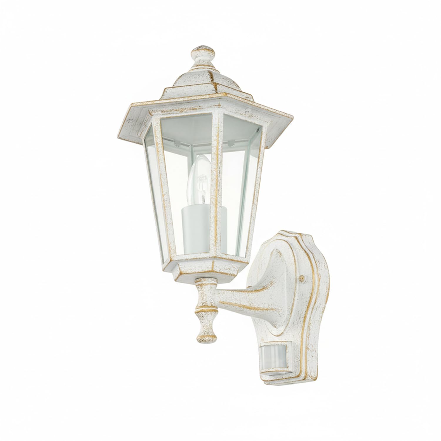 Rustica Lampada da parete in BIANCO-GRIGIO OPACO incl. 1x 12W E27 LED 230V LAMPADA DA PARETE REALIZZATO IN ALLUMINIO & VETRO REGOLABILE PER GIARDINO/Terrazza STRADA Terrazza lampade luci esterno