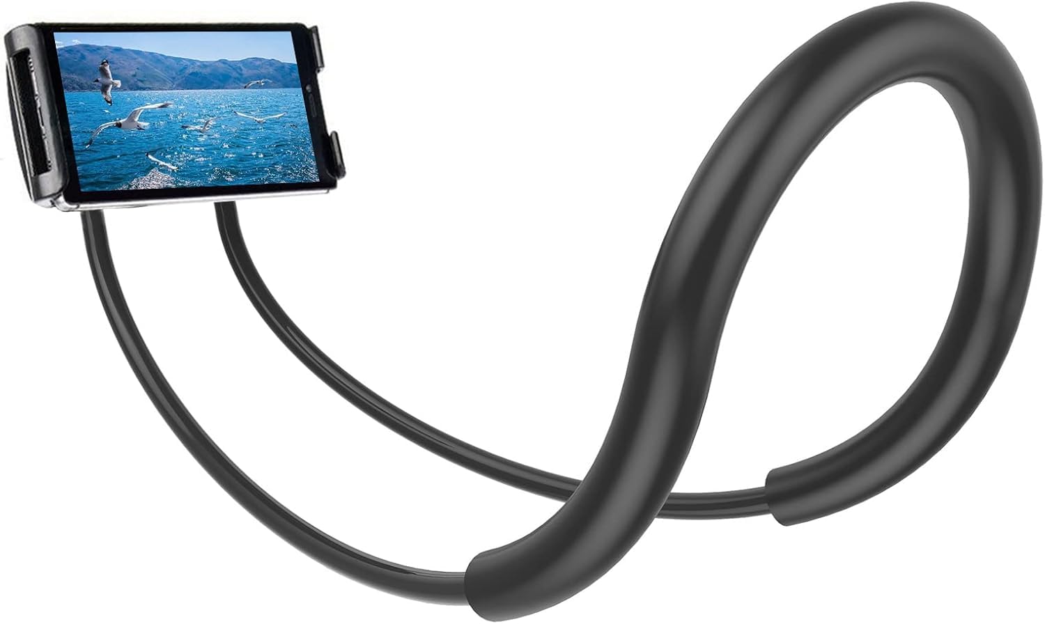 Universal Smart Mobile Phone Stands,360 Rotating Hanging on Neck Cell Phone Mobile Mount Holder, Multiple Functions Flexible Lazy Bracket (Black)-image-16