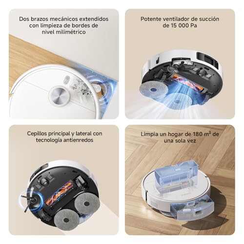 Miniatura 2 de XIAOMI S40 Pro Robot Aspirador con Fregado, 15000Pa, Brazos Ext. | Sistema Anti-Tangle Dual, Evitación Obstáculos Gran Angular, Recon. Alfombras, Control App
