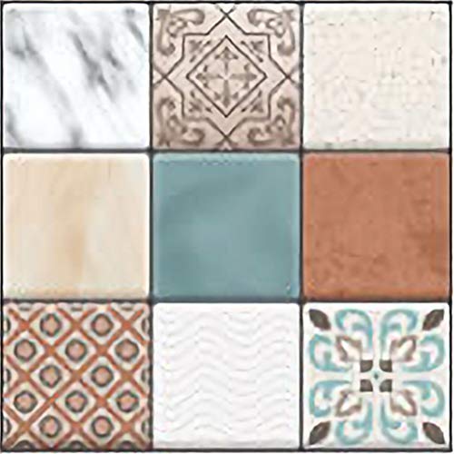 NBWS Pegatinas de Azulejos autoadhesivos, Decorativos Adhesivos para Azulejos Pegatina de Pared, Impermeable Azulejos de Gel, Diseño de Mosaico con Motivo, para Baño y Cocina,19 Pcs (10 * 10cm)