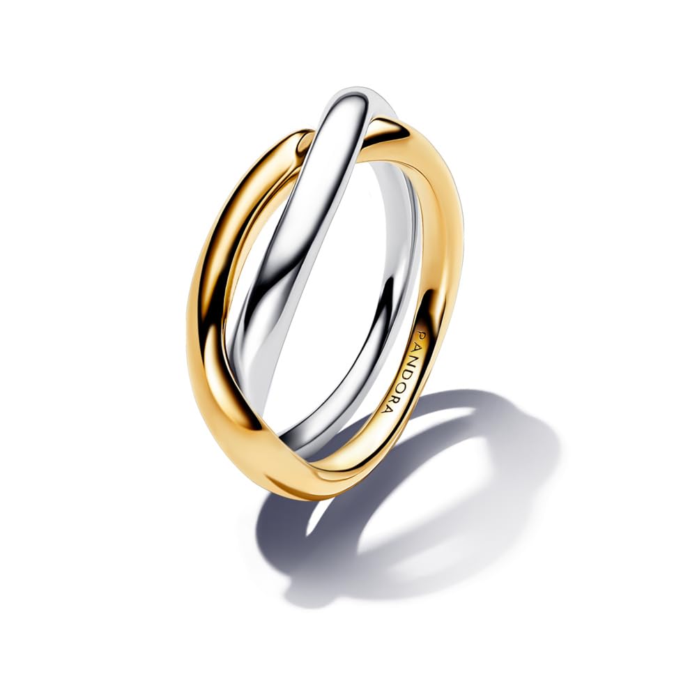 Pandora Essence Ringe, verschlungen, Sterlingsilber und 14-karätig vergoldet