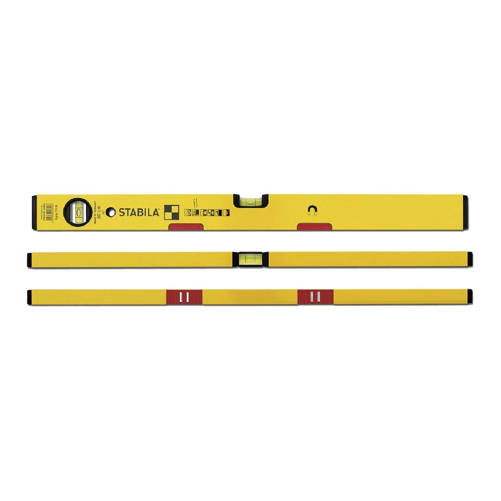 La zappa Livella a due fiale "70M" magnetica con profilo leggero in alluminio (100 cm - 4 magneti)