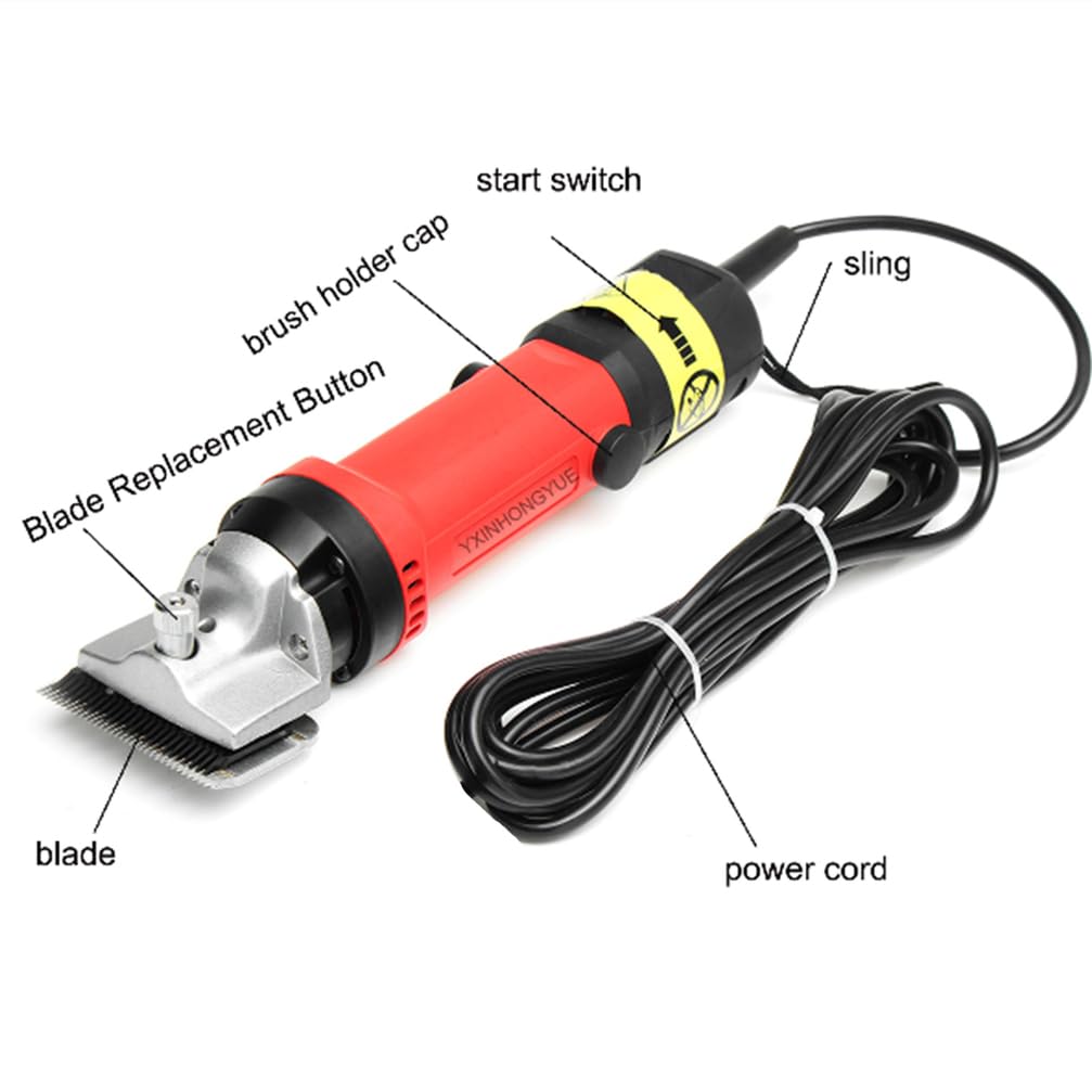 Esquiladora eléctrica para ovejas 24000R/Min 690 W 220 V cortapelos Profesionales de Lana de Baja vibración fácil de operar Elimina rápidamente la Lana y el Pelo de Camello Rojo