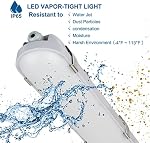 DAKASON 4-Pack LED Lumière de serrage de vapeur 40W (80W Eq.) 4200lm, 4FT Outdoor Shop Light Waterproof 5000K IP65 100-277V LED Installation de preuve de vapeur pour le stationnement Garage ETL Inscrit