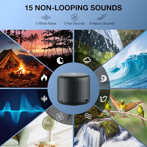 Image of White Noise Machine Baby Portable Sound Machine,LEICEX Travel Sound Machine,15 Non-Looping Sound Timer and Memory Play, Mini White Noise Machine for Sleeping Office Travel (Black)