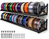 EROTASH 2 Pcs [LARGE] 3D Printer Filament Storage Rack, Filament Rack Wall Mount, 3D Filament Storage Shelf, Filament Spool Holder for 3D Printer Rolls, Heavy Duty Metal Organizer for Printing Studio