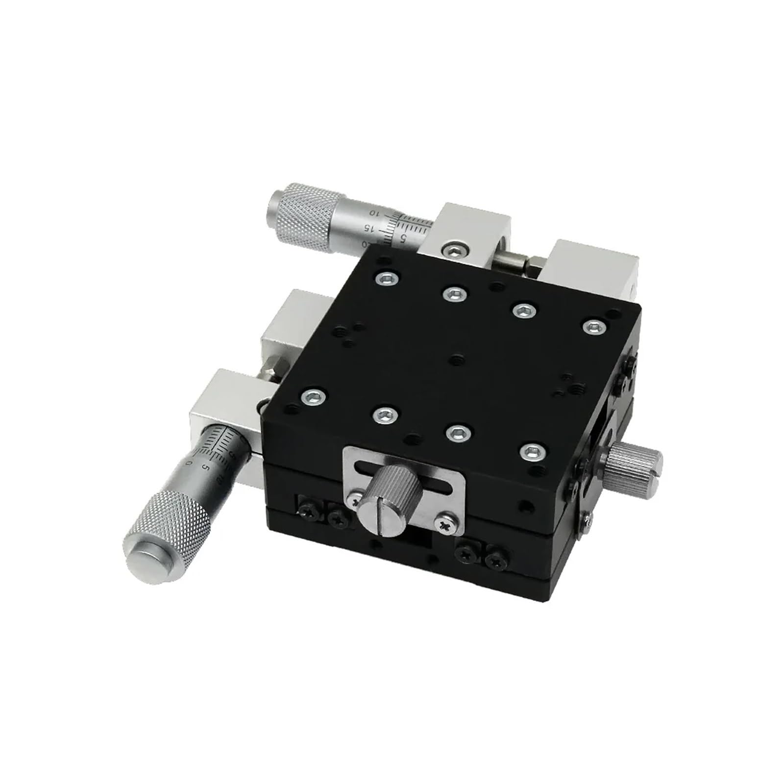 IGNVXMGKP XY Axis LY100 100x100mm Micrometer Sliding Stage Platform Manual Displacement Sliding Table Guide Rail XY100-C XY100-R XY100-L(LY100-C XY Axis)