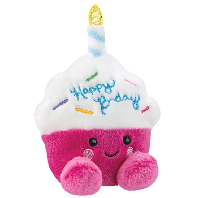 Foto 2 de 5 de Aurora, 61637 Palm Pals Sparkle Birthday Cupcake - Peluche de 5 pulgadas, rosa y blanco