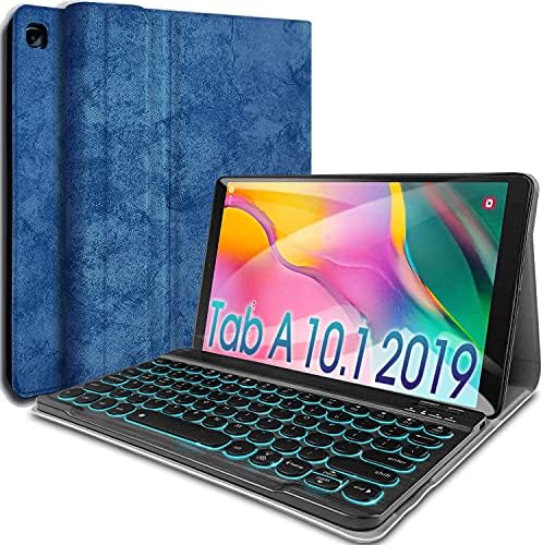 Wineecy Galaxy Tab S6 Lite 10.4 2020 Backlit Keyboard Case SM-P610 / P615, Round Key 7 Colors Light Detachable Wireless Keyboard with PU Cover for Samsung Tab S6 Lite 10.4 (Galaxy Tab S6 Lite, Black)