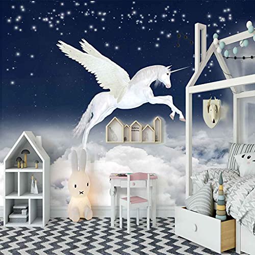 Toile geant poster cheval 3D pour salon et decoration murale de chambre - 3