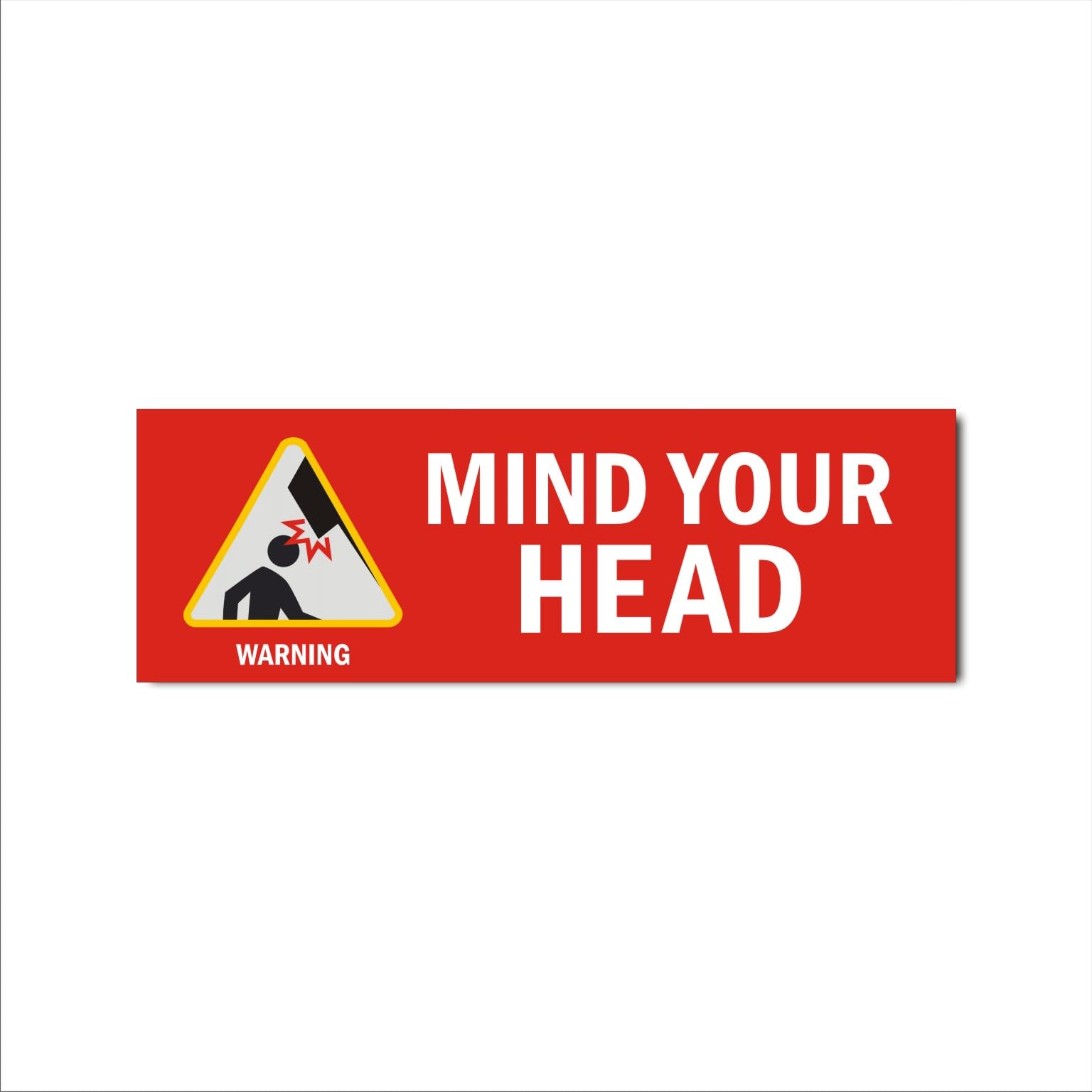 Mind your Head Red Color Acrylic Sign Board 12 x 4 inches Pack of 1