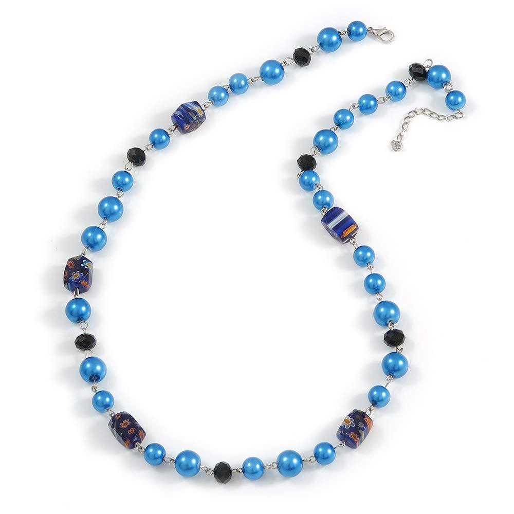 Avalaya - Collana con perline in ceramica lucida, 46 cm