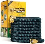 3X Tige de jardin extensible 50FT Tube d'eau flexible avec connecteurs solides & Spray Buse étanche Non Kink lourd service pour jardin extérieur d'arrosage soins de pelouse