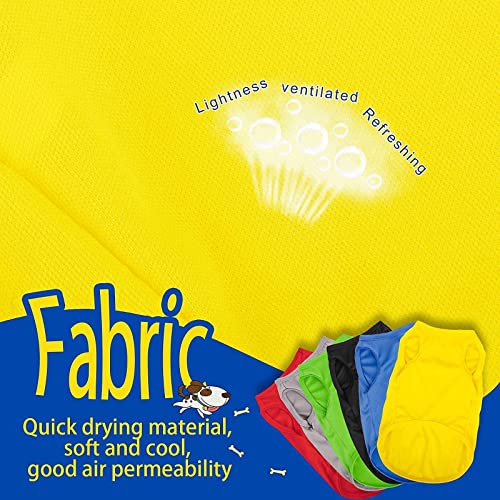 Hozz 6 Pieces Thin Dog Shirts Pullover Soft Puppy Small Dogs Durable Polyester Cute Sleeveless Clothes No Shrink M #TOP6