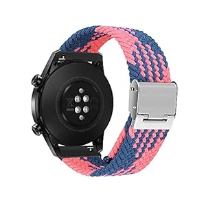 Niboow 20mm Armband für Huawei Watch GT 3 Pro 43mm/GT 3 42mm/GT 2 42mm/Watch 2/Honor Magic Watch 2 42mm, Nylon Geflochtenes Armbänder für Garmin Vivoactive 5/Venu Sq 2 Music/Venu 2 Plus – Blau/Pulver