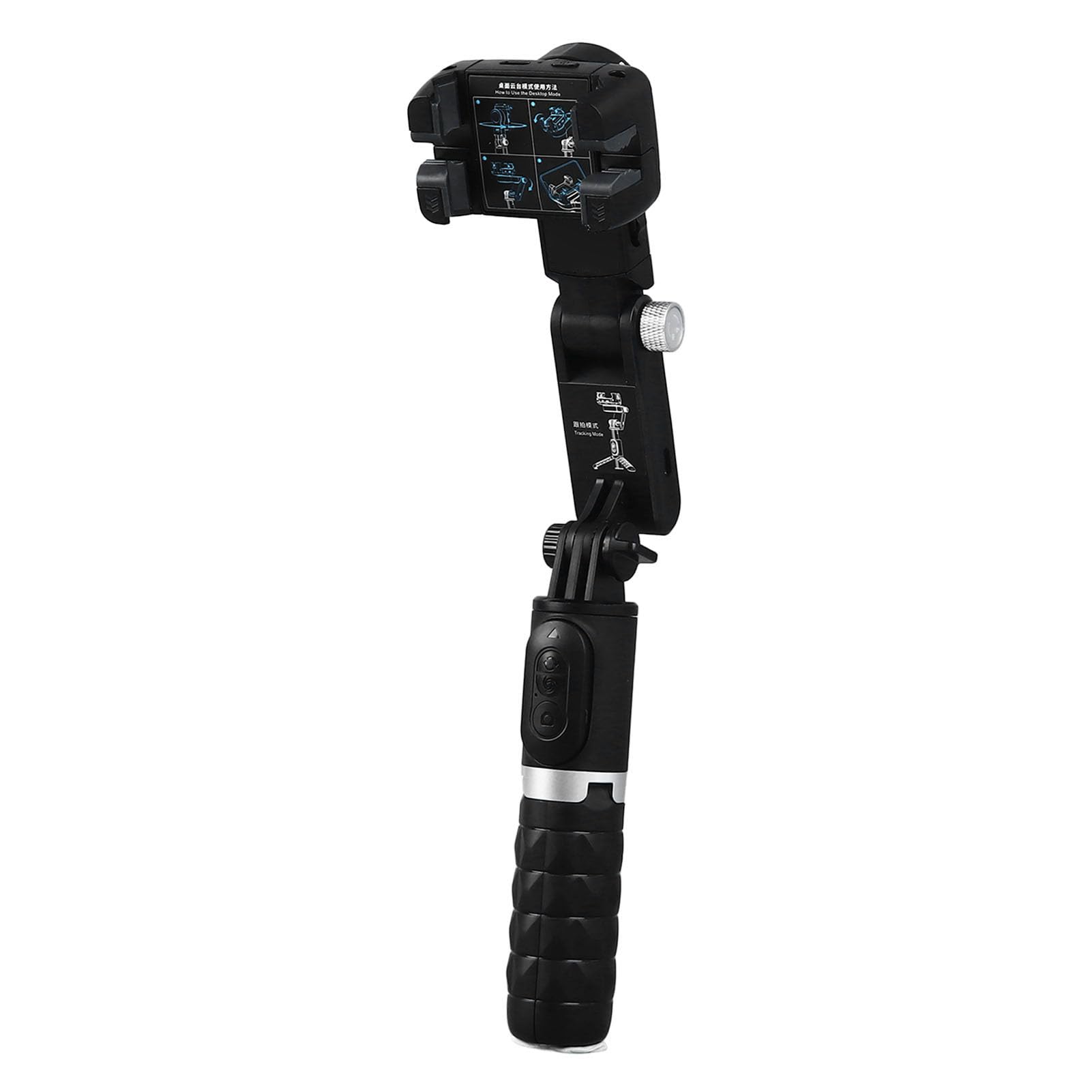 Cryfokt Estabilizador de Teléfono Inteligente de Mano Trípode Antivibración para Grabación de Video Estable Palo Selfie Móvil para Creadores de Contenido Aleación de Aluminio Negro