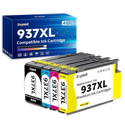 Cartouche encre 937 XL compatible HP grand volume pour des impressions couleur nettes