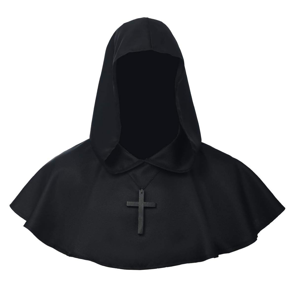 BLESSUME Średniowieczny kapelusz kapelusz krzyż naszyjnik Wicca pogański kaptur cosplay akcesoria