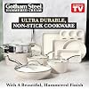 Gotham Steel Hammered 15Pcs Ceramic Cookware Set Nonstick, Induction Pots and Pans Set Non Stick with Bakeware Set & Steamer for Cooking, Non Toxic PFOA PFOS Free, Oven & Dishwasher Safe, Cream White #1