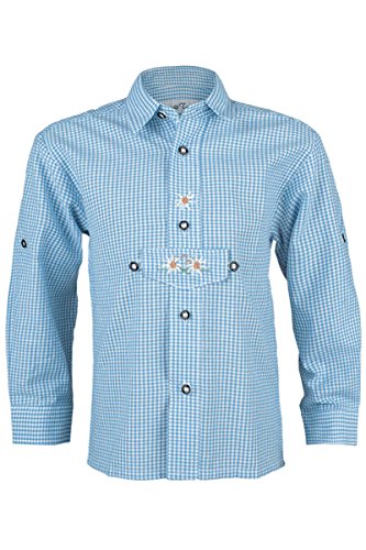 Isar-Trachten Jungen Trachten Kinderhemd hellblau, hellblau, 74