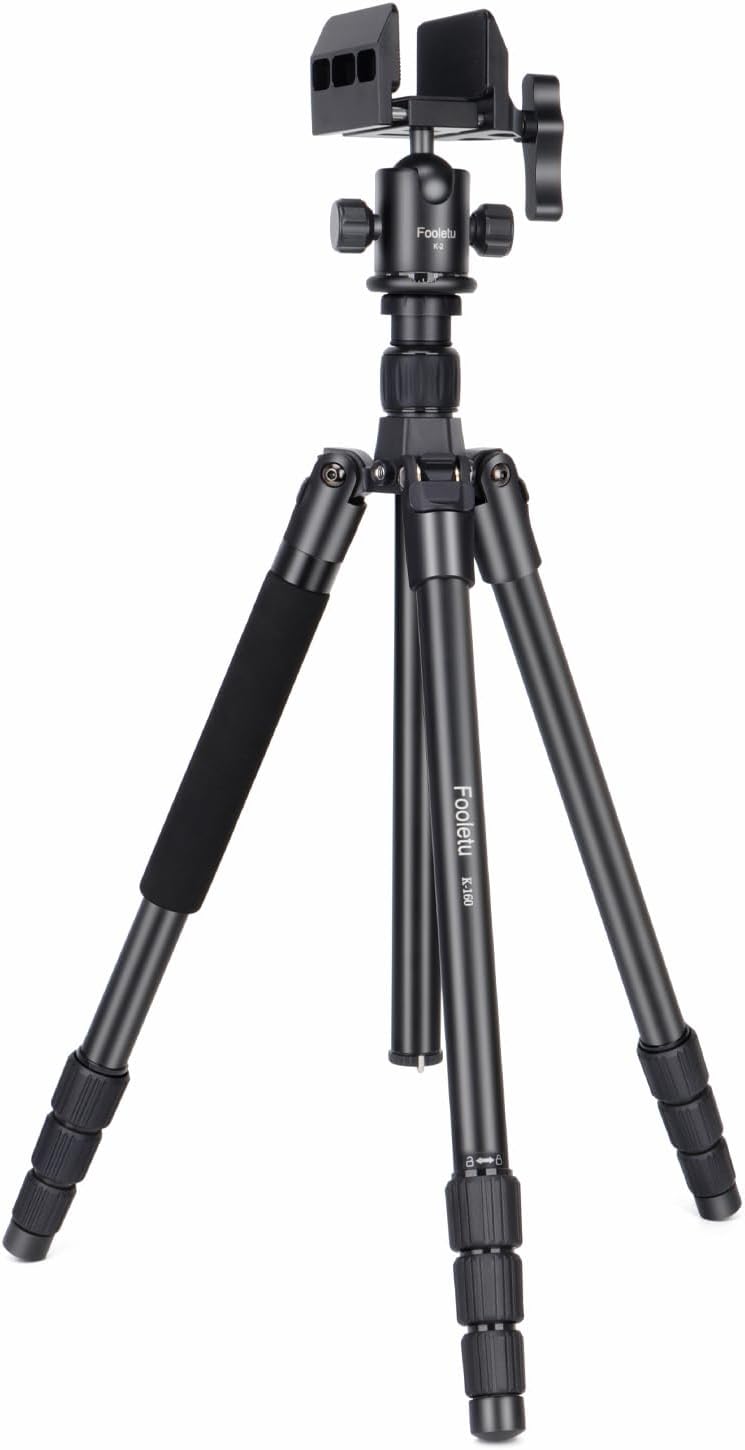 Aluminum Shooting Tripod - Rifle Rest with Saddle Clamp Head, 360 Rotate, 24"-65" Monopod Bipod Support