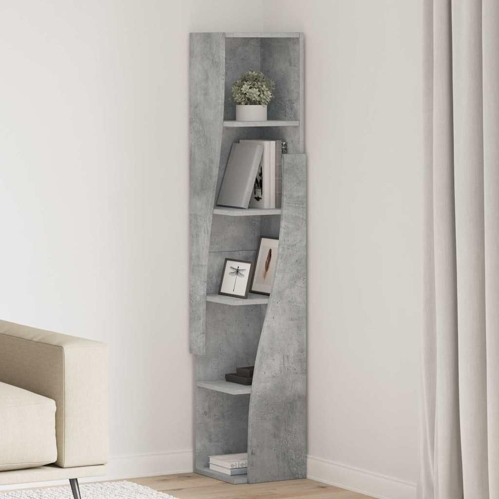 Genérico Armario de Esquina Gris Concreto 27,5x27x140cm,Mobiliario,Armarios y Almacenamiento,Taquillas y armarios de Almacenamiento,Gris,889868