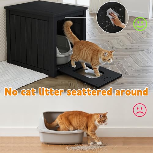 Image of Cat Litter Box Enclosure, Black