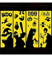 26.5X14.5 Inch Halloween Window Clings Stickers Silhouette Large Scary Monster Zombie Skeleton Sp...