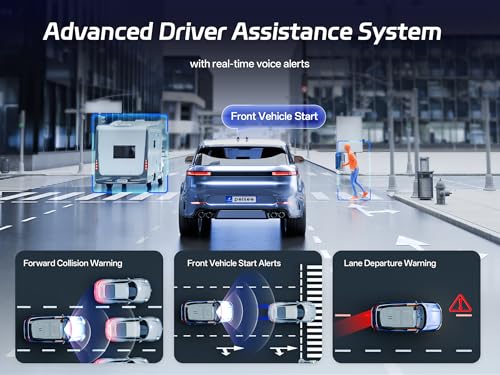Image of Pelsee S12 Pro Mirror Dash Cam with STARVIS 2 Sensor, Rear View Mirror Camera 5.8GHz WiFi, 4K Front and 1080P Rear Backup Camera for Car, ADAS, Voice Control, Color Night Vision, 64G Meomory Card