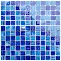 LSDECO Glass Mosaic Tiles Backsplash, 12" x 12" Kitchen Backsplash Tile, Pool Tiles, Glass Tiles for Bathroom Border Shower Wall (1 Sq.Ft Cobalt Blue)
