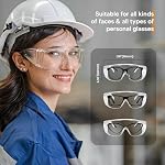 Clear Safety Glasses Over Eyeglasses 12 Pack ANSI Z87.1 Impact Resistant Wide Vision Safety Goggles Fit Over Most Glasses Dust/Chemical Splash Proof Lightweight Protective Eyewear for Men Women