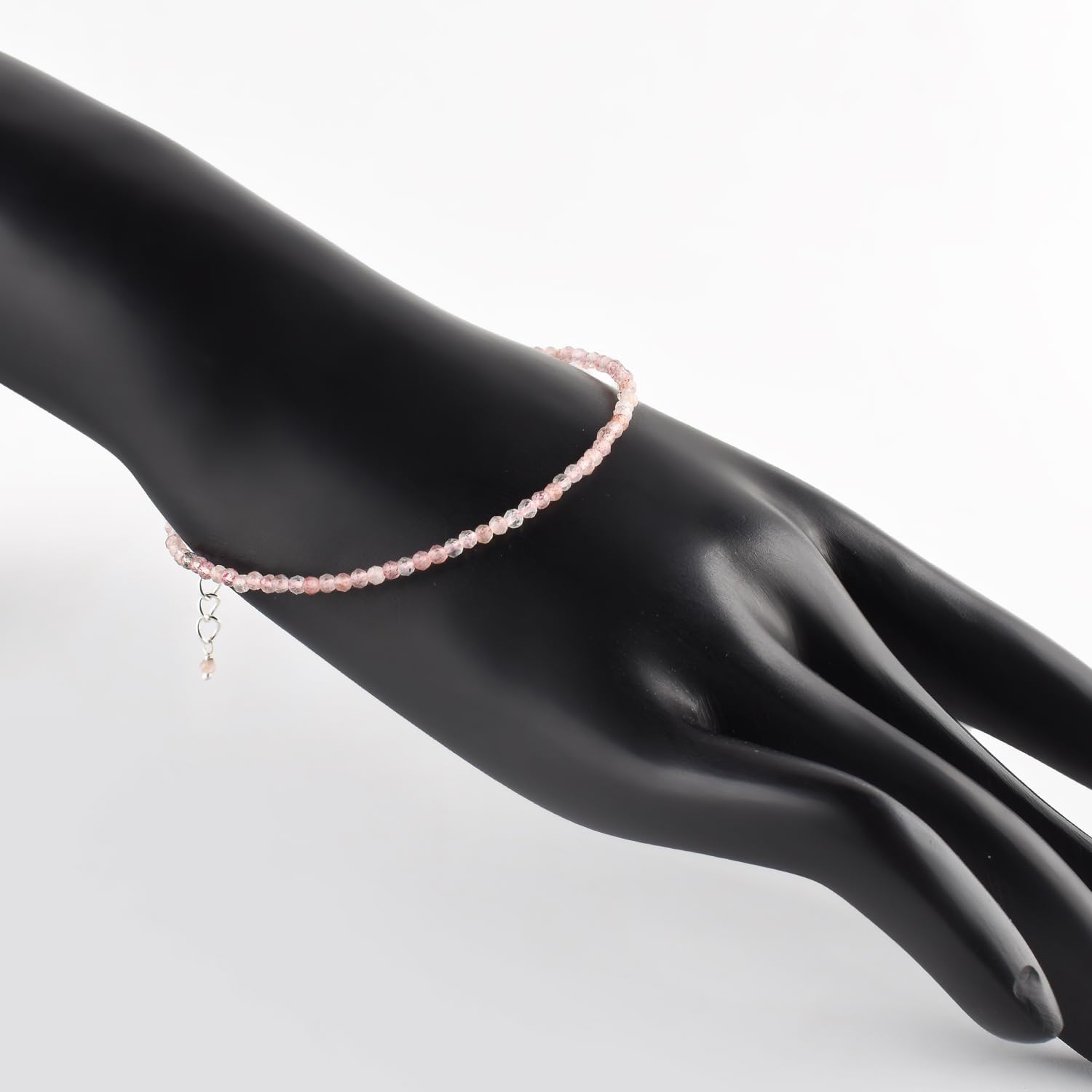 YANARA Bracelet Natural Gemstone Micro Beads Handmade Jewelry For Women Chakra Energy Crystal, Silver Plated Chain 8 inch Crystal Bracelet